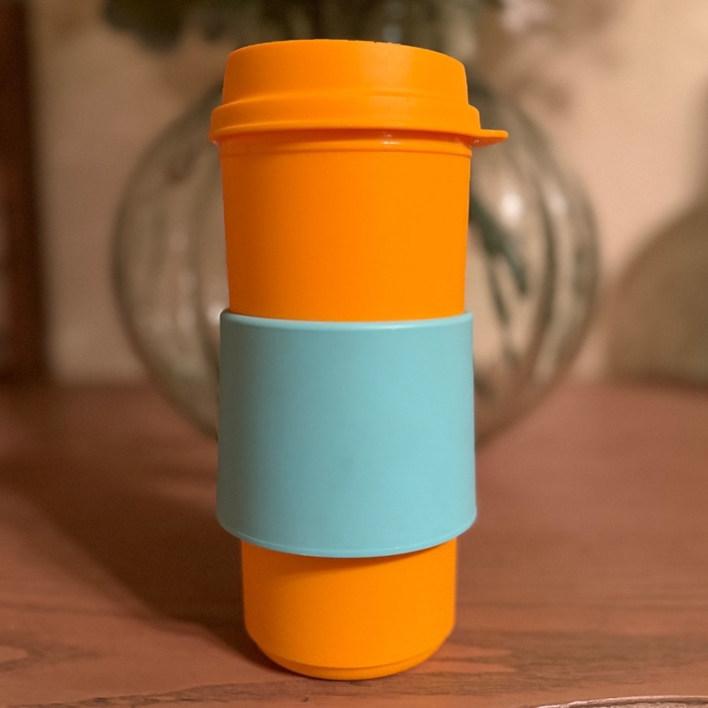 Tupperware Eco+ To-Go Travel Mug Unisex 16oz Orange Good Insulated Sleeve